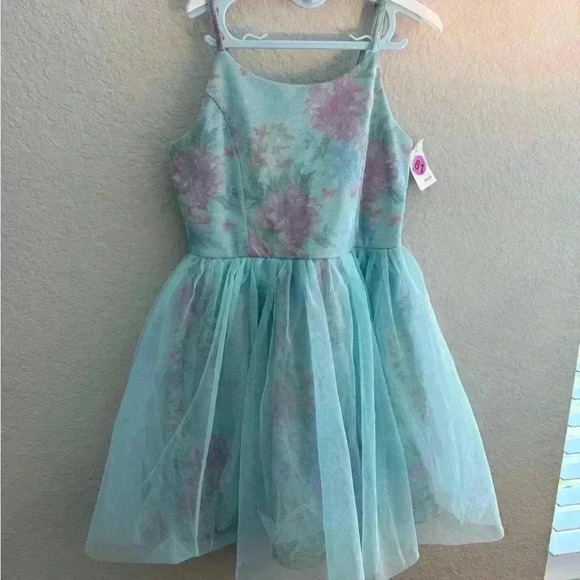 Zenzi Floral Sparkly Aquamarine Dress Size 8 Little Girl Easter Mother’s Day - Picture 3 of 6